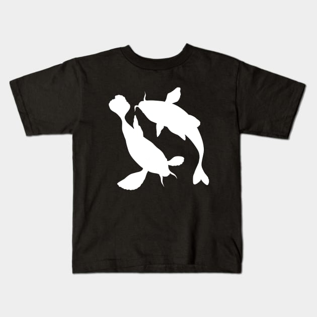 Koi fish silhouette Kids T-Shirt by TMBTM